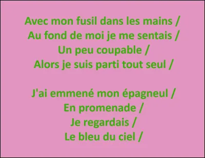 La chanson dont sont extraites ces paroles existe-t-elle ?